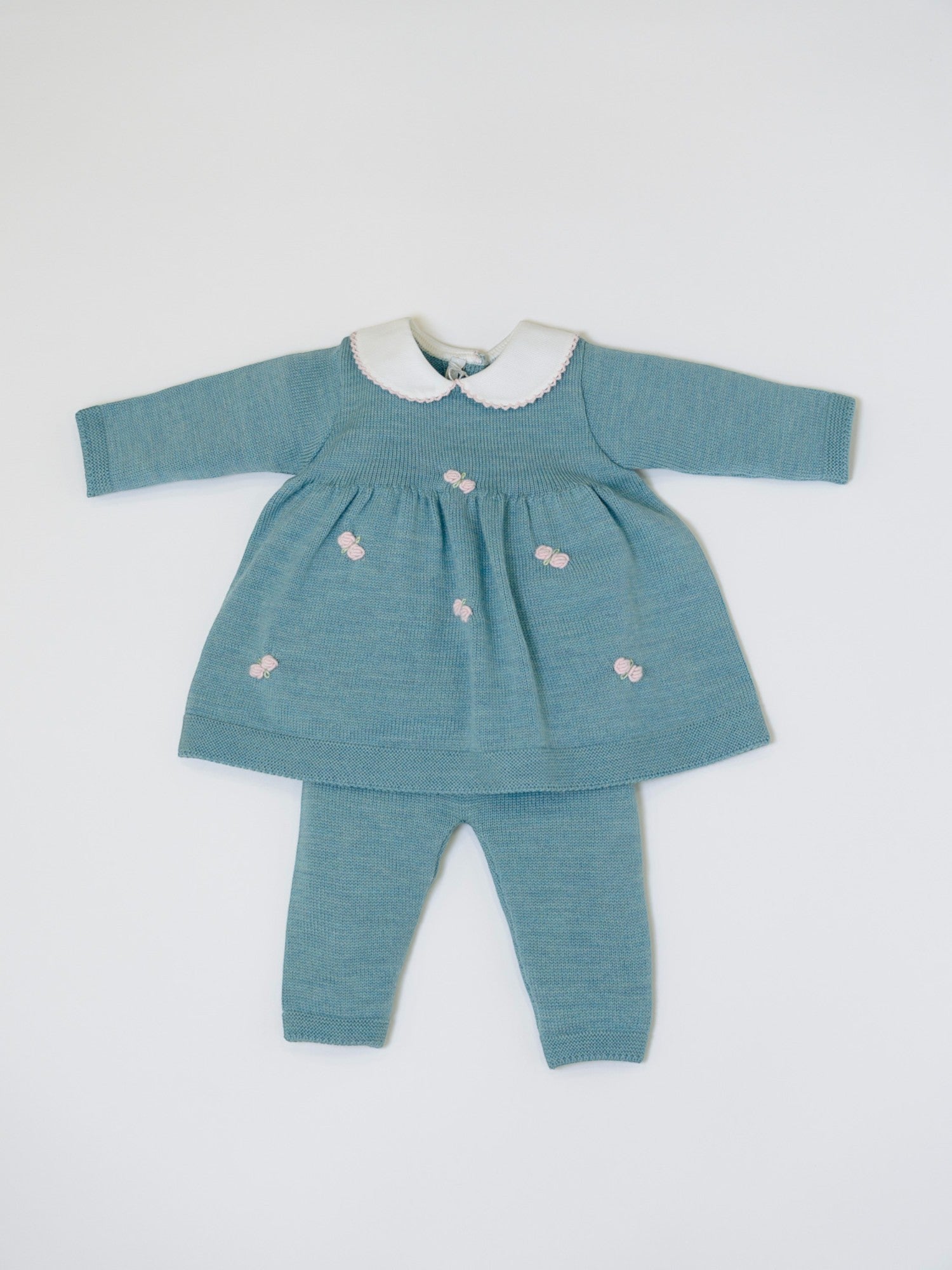 Completo nascita Roselline Neonata Verde ROSELLINE/432-V -  NANU' BABY