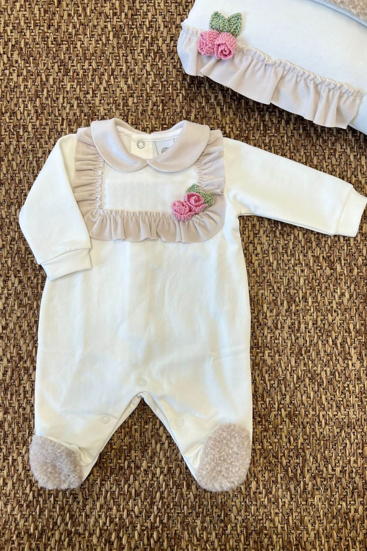 Tutina Roselline Neonata VANIGLIA IG1014 -  NANU' BABY