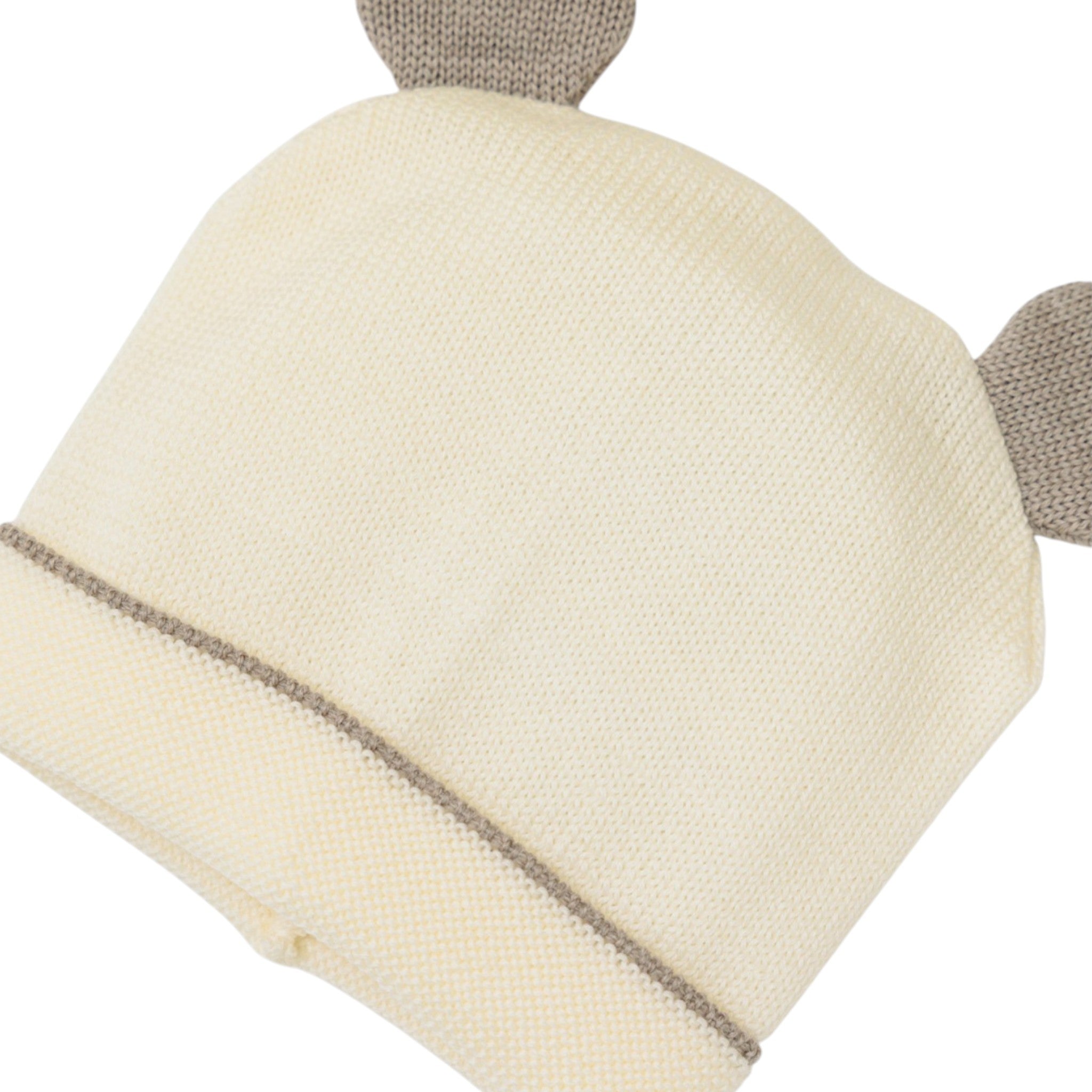 Cuffia Neonato Lana Vergine 100% Vaniglia IN5871/V