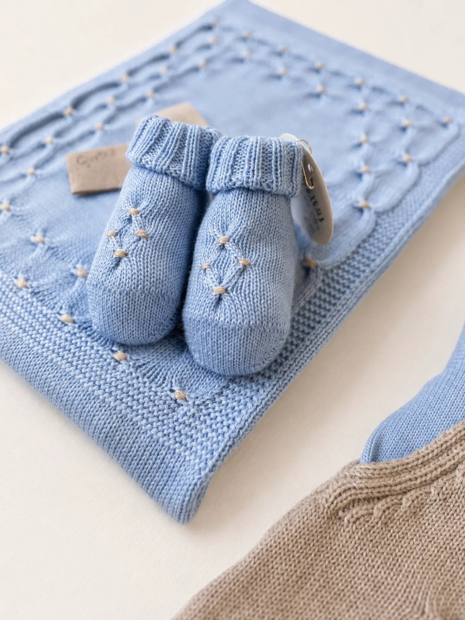 Babbucce Neonato Azzurro NIDO D'APE 711/5848 by BABY LORD