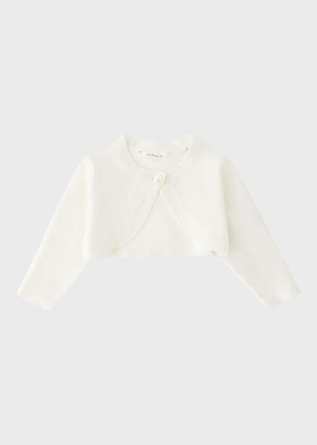 Cardigan Bambina Bianco Perla Poliestere 3G705/00