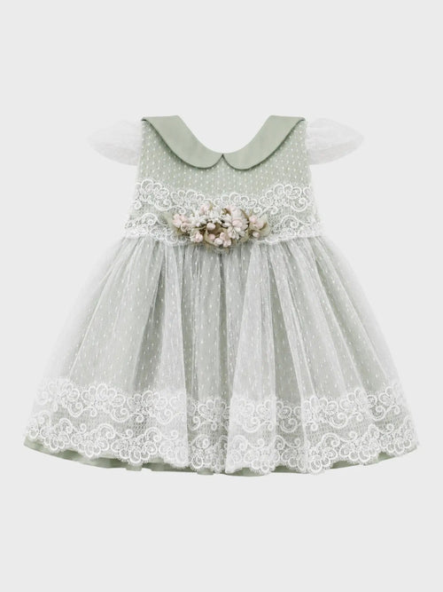 Abito Cerimonia Bimba Verde FB084/V by FLO' SARTORIA ITALIANA