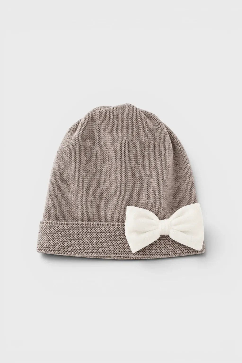Cuffia Neonata Tortora FIOCCO VELLUTO 618/4830 by BABY LORD