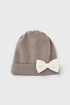 Cuffia Neonata Tortora FIOCCO VELLUTO 618/4830 by BABY LORD
