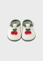 Babbucce Neonata Avorio CHERRY/SC by PICCOLA GIUGGIOLA