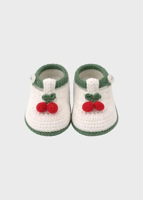 Babbucce Neonata Avorio CHERRY/SC by PICCOLA GIUGGIOLA